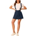 thumbnail image 2 of Unique Bargains Jupe à Bretelles Mini TP pour Femme, Bleu Foncé, Lot de 1, 2 of 7