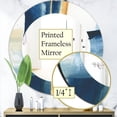 thumbnail image 3 of Designart 'Indigo Panel IV' Modern Mirror - Oval or Round Wall Mirror - 24x24, 3 of 3