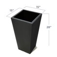 thumbnail image 3 of Step2 Tremont – Grande jardinière carrée et effilée en plastique noir Onyx, pour intérieur et extérieur, 3 of 9