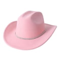 thumbnail image 4 of Men's And Women's Woolen Hats Western Cowboy Top Hat Three Of Rhinestones, 4 of 4