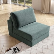 JARCLIC Single-seater Modular Sofa Chair, 4-in-1 Convertible Sofa Bed, Foldable Sofa Chair for Living Room, Bedroom, Green