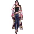 thumbnail image 2 of Moomaya Cardigan Long en Georgette de Viscose Imprimée à Manches Fendues pour Femmes, 2 of 5