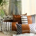 thumbnail image 3 of Vegan Faux Leather Set of 4 Decorative Throw Pillow Cover, 3 of 3