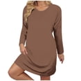 thumbnail image 1 of Ixbnca Robe pour Femme Grande Taille Col Rond Manches Courtes Robes T-Shirt Décontractées Amples Été Robe Courte, 1 of 7