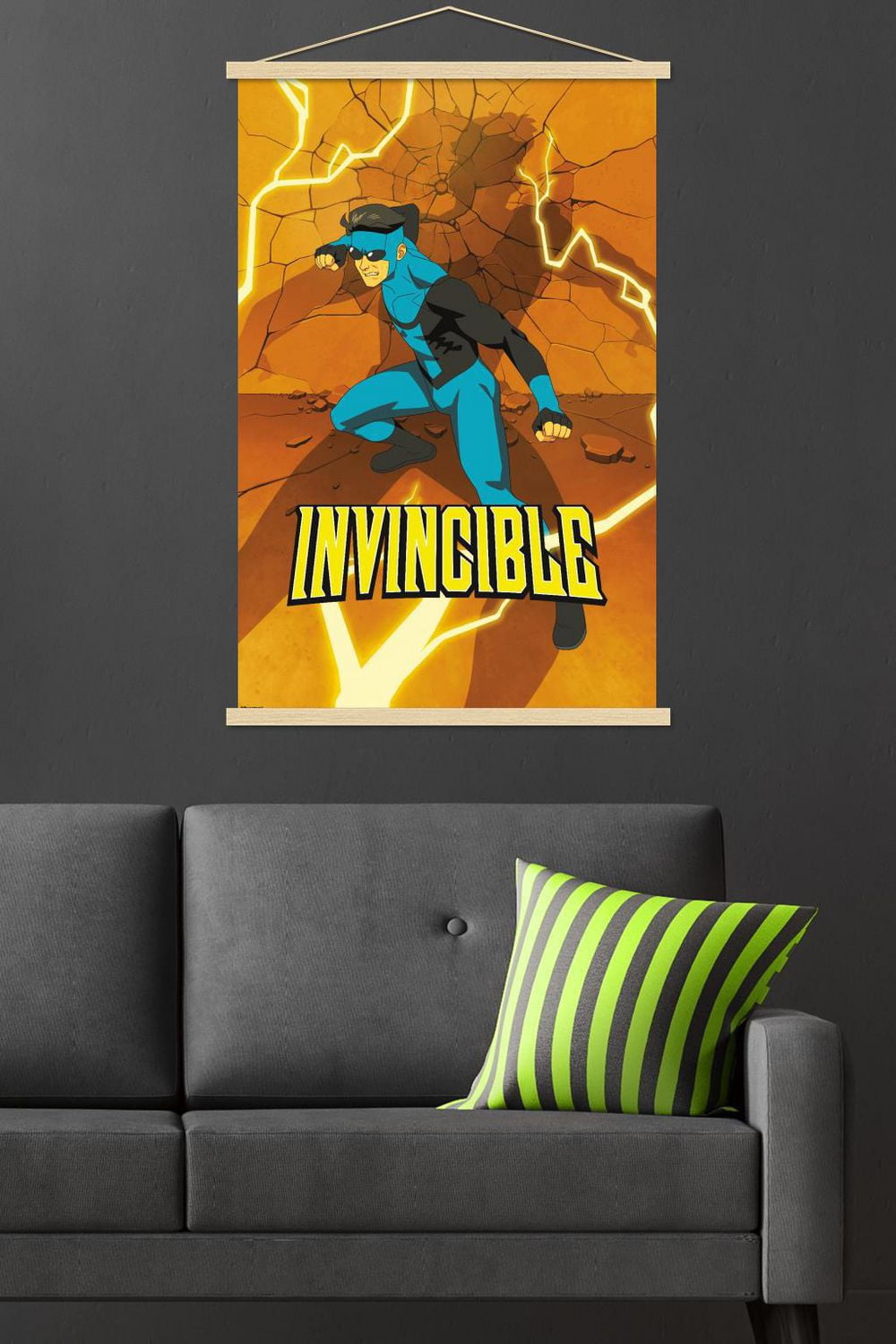 Invincible: Season 3 - Blue Suit Teaser One Sheet Wall Poster with Magnetic Frame, 22.375" x 34"