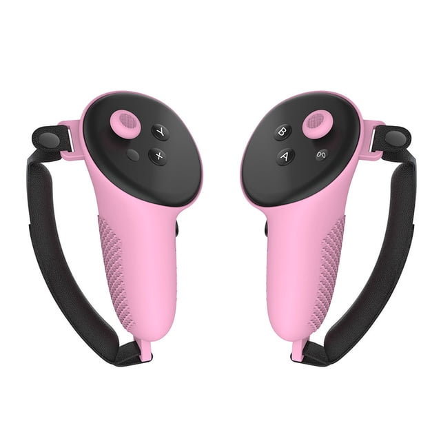 Maytalsory 2pcs/set Adjustable And Secure Fit Controller Grip Cover For Meta Quest 3 Premium Silica Gel Pink