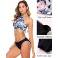 thumbnail image 2 of Charmo Womens Bikini Swimsuit Set Halter High Neck Cross Back Bathing Suit, 2 of 5