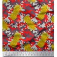 thumbnail image 1 of Soimoi Tissu en Poly Georgette Texture Camouflage & Imprimé Fruits de Pin Tissu au Mètre 52 Pouces de Large, 1 of 1