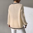 thumbnail image 4 of Timegard Chandails pour Femmes Col en V Profond Ample Confortable Mignon Chandail Blouse Automne Décontracté Manches Longues Hauts, 4 of 6