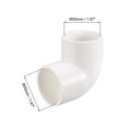 thumbnail image 2 of Unique Bargains PVC Pipe Fitting,90 Degree Elbow Schedule 40 White 50mm Socket, 2 of 3