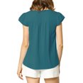 thumbnail image 3 of INSPIRE CHIC Women's Solid V Neck Cap Short Sleeves Work Blouse, 3 of 6
