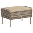 thumbnail image 5 of vidaXL Garden Chair with Footstool Light Brown Poly Rattan, 5 of 5