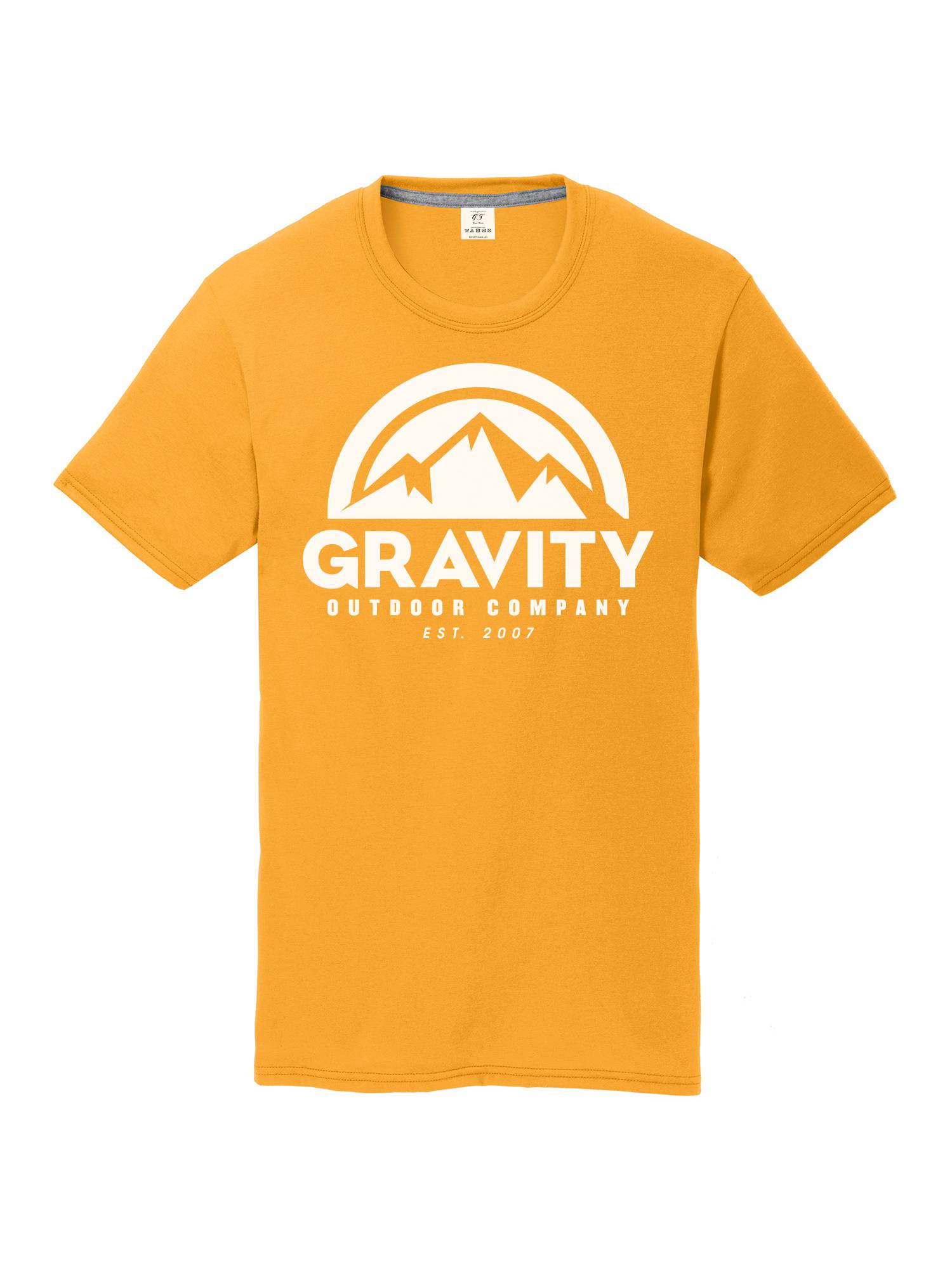 Gravity Outdoor Co. Youth Performance T-Shirt - White Logo - Gold - X-Small