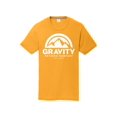thumbnail image 1 of Gravity Outdoor Co. Youth Performance T-Shirt - White Logo - Gold - X-Small, 1 of 2