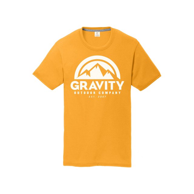 Gravity Outdoor Co. Youth Performance T-Shirt - White Logo - Gold - X-Small