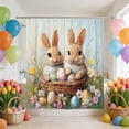 thumbnail image 4 of CaiYueKe Easter Rabbit Pattern Shower Curtain - Waterproof Polyester Fabric Bathroom Decor with 12 Hooks, No Drill Easy Install Washable Hotel Style Modern Bath Linen, 4 of 7