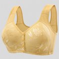 thumbnail image 2 of Fgnfyis Women's Solid Color Lace Pattern Front Buckle Non Underwire Tank Top Bra Everyday Wear Bras Light Yellow 40, 2 of 7