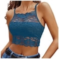 thumbnail image 1 of Zxxddp Womens Tank Tops Loose Fit Spaghetti Strap Solid Lace Crop Basic Style Plain Recreation Going Out Casual Tops Blouse, 1 of 5