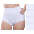 thumbnail image 1 of Women's Teri Full Coverage, Elastic Leg, Cotton Brief, White 4 Pack Style 122, 1 of 2