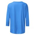thumbnail image 4 of Birdeem Womens Casual Solid Color Round Neck Three Quarter Sleeve Tops Blouse, 4 of 12
