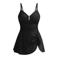 thumbnail image 4 of Swimsuit with Tummy Control and Lift For Women, Crisscross Ruched One-Piece Swim Dress with Adjustable Straps and Removable Padding for Beach or Pool, 4 of 9
