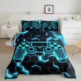 thumbnail image 2 of Erosebridal Gamepad Bedding Full Comforter Set, Game Player Down Comforter, Honeycomb Geometry Decor, Lightweight 3-Piece, 2 of 7