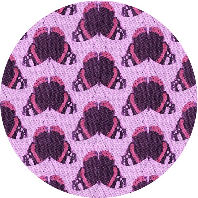 Ahgly Company Tapis Rond Lavable en Machine Intérieur Transitionnel Violet Violet, 4 Pieds Rond