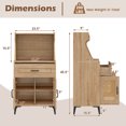 thumbnail image 3 of Gymax 2PCS Coffee Bar Cabinet w/Pegboard Storage Drawer & Shelf Buffet Sideboard, 3 of 10
