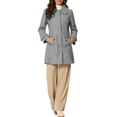 thumbnail image 2 of INSPIRE CHIC Manteaux pour Femmes Col Peter Pan Boutonnage Simple devant à Boutons Manteaux d'Hiver S Gris, 2 of 6