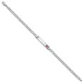 thumbnail image 2 of 14K White Gold Medical Red Enamel Figaro Link ID Bracelet, 2 of 3