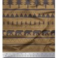 thumbnail image 1 of Soimoi Brown polyester Crepe Fabric Tribal African Fabric Prints By Yard 52 Inch Wide, 1 of 3