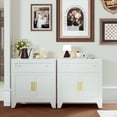thumbnail image 3 of CHSHIN Coffee Bar Cabinet, Metal Kitchen Storage Cabinet, Modern Buffet Sideboard with Drawer,White, 3 of 6