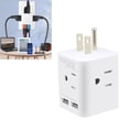 thumbnail image 4 of Barre d'Alimentation Parasurtenseur avec Port USB, Rallonge de Prise Multiprise Adaptateur Mural à Multiples Fiches Adaptateur Mural pour Prise d'Alimentation Expanseur Expérience Inégalée, 4 of 8