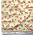 thumbnail image 1 of Soimoi Poly Georgette Fabric Seeds & Watermelon Fruits Decor Fabric Printed Yard 42 Inch Wide, 1 of 3