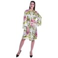 thumbnail image 3 of Moomaya Printed Womens Kimono Sleeve Robes Satin Silk Getting Ready Bridal Robe Coverup, 3 of 7