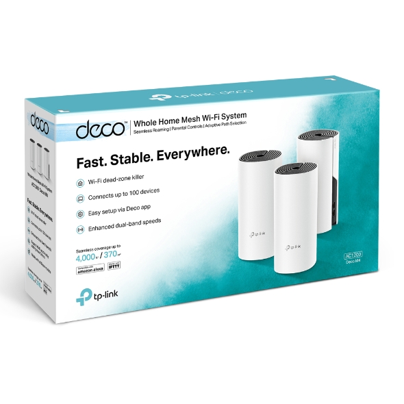TP-Link Deco M4 AC1200 Système Wi-Fi 5 maillé pour toute la maison - Paquet de 3