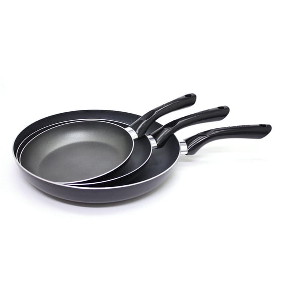 Starbasix 3-Piece Fry Pan Set, 20 cm (8"), 24 cm (9.5") and 28 cm (11"), Non-Stick Coating, Oven and Dishwasher Safe, Pressed Aluminum