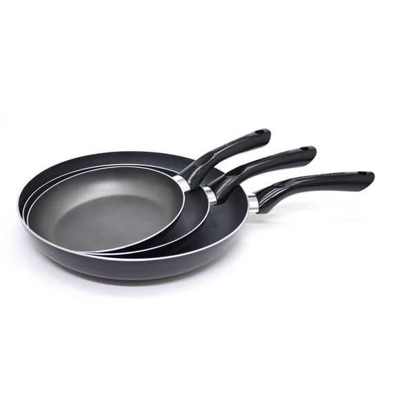 Starbasix 3-Piece Fry Pan Set, 20 cm (8"), 24 cm (9.5") and 28 cm (11"), Non-Stick Coating, Oven and Dishwasher Safe, Pressed Aluminum