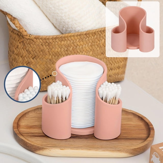 Storage Boxes for Organizing, Usavan Clear Plastic Storage Box U-Shaped Slot, Compact 11x8x9 cm Container for Cotton Pads Makeup Sponges Bathroom Vanity