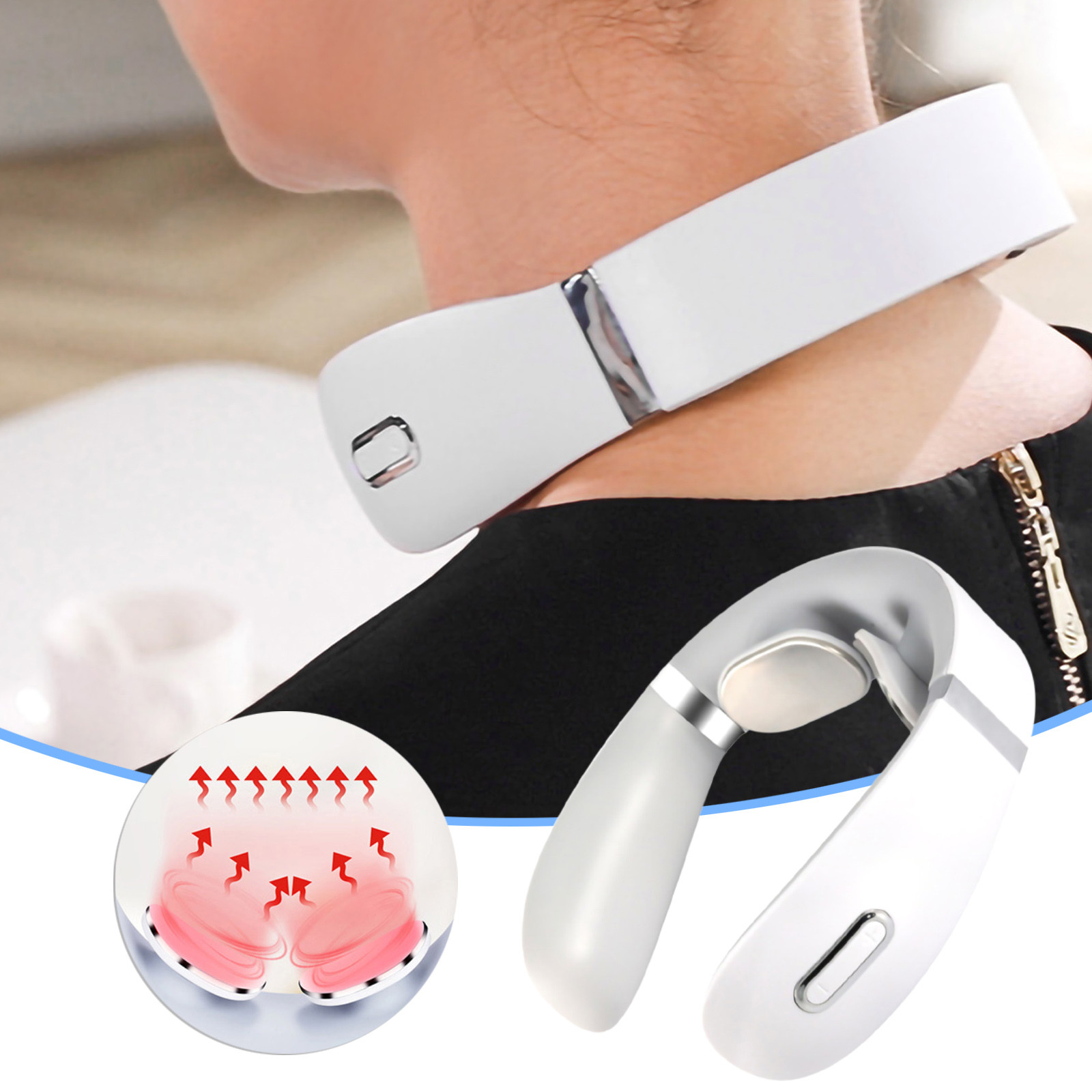 TopLLC Massage Equipment Cervical Spine Percussion Function Neck Protector Hot Compress Portable Neck neck massager