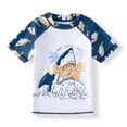 thumbnail image 3 of MIASHUI Boys Two Piece Rash Guard Swimsuits Kids Short Sleeve Swimwear Sets,White,4-5 Years, 3 of 6