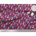 thumbnail image 2 of Soimoi Polyester Crepe Fabric Floral,Medal & Girl Cartoon Print Sewing Fabric Yard 42 Inch Wide, 2 of 3