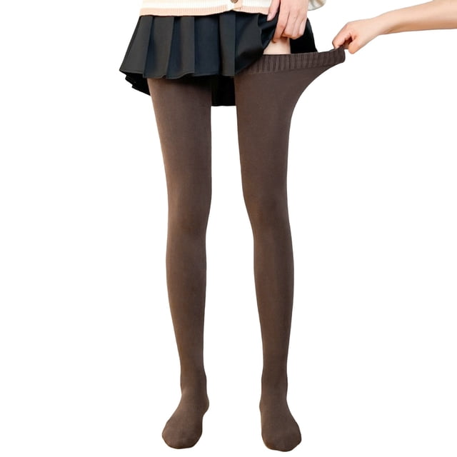 TIEVOSA Bas Hauts Opaques pour Femmes Bas Cuisses Collants Bas avec Silicone (Coffee)