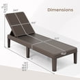 thumbnail image 2 of Costway 1 PCS Outdoor Chaise Lounger Chair 4-Position Reclining Chair with Waterproof Rattan Brown, 2 of 10