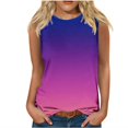thumbnail image 1 of Plebaso Débardeurs pour Femmes 2025 Sans Manches Col Rond T-Shirts Décontractés Imprimé Dégradé Blouses d'Été, 1 of 4