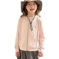 thumbnail image 1 of LYHaoo Spring And Autumn Children's Girls' Large Sized Hooded Zipper Pullover Coat With Trendy Contrasting Color Letter Style Casual And Versatile Outerwear Winter Outwear Pink Sizes 8-9 Years, 1 of 6