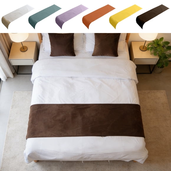 XiYing Solid Color Bed Runner Soft Decorative Bed Scarf Protector Cover for Hotel Bedroom and Blanket Towel Soft Bedspread Protection Stret