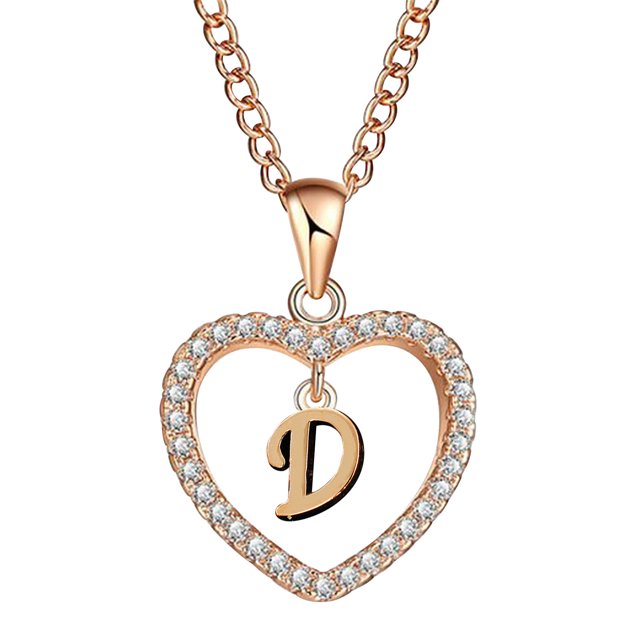 Fashion Women Gift 26 English Letter Name Chain Pendant Necklaces Jewelry