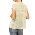 thumbnail image 3 of INSPIRE CHIC Blouse Fleurie pour Femme de Rentrée Scolaire à Manches Courtes Cap, en Chiffon, Décontractée, à Volants, Hauts Blanc Jaune TP, 3 of 7