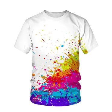 LUOGENLI T-shirts pour Homme pour Hommes T-shirts à Motif 3D Imprimé Manches Courtes T-shirts Décontractés Graphiques Tees Tee T-shirts Hommes Blanc Pâques T-shirts pour Homme T-Shirt Graphique Saint-Valentin Bleu TTTTG